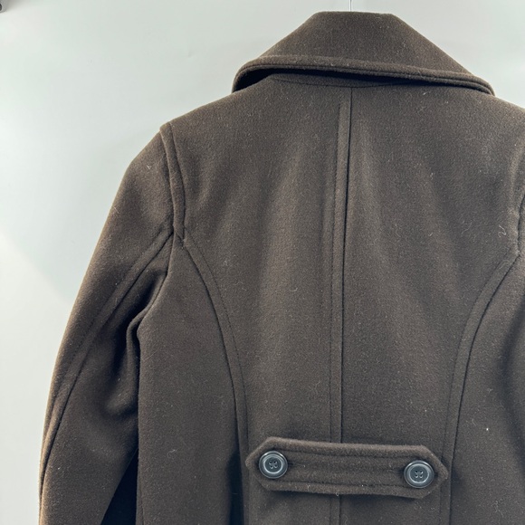 Old Navy Early 2000s Deep Brown Wool Pea Coat Size Small NWT - Picture 6 of 8